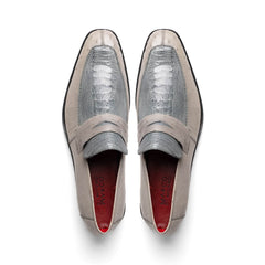 Marco Di Milano Fangio Ostrich Penny Loafers Gray
