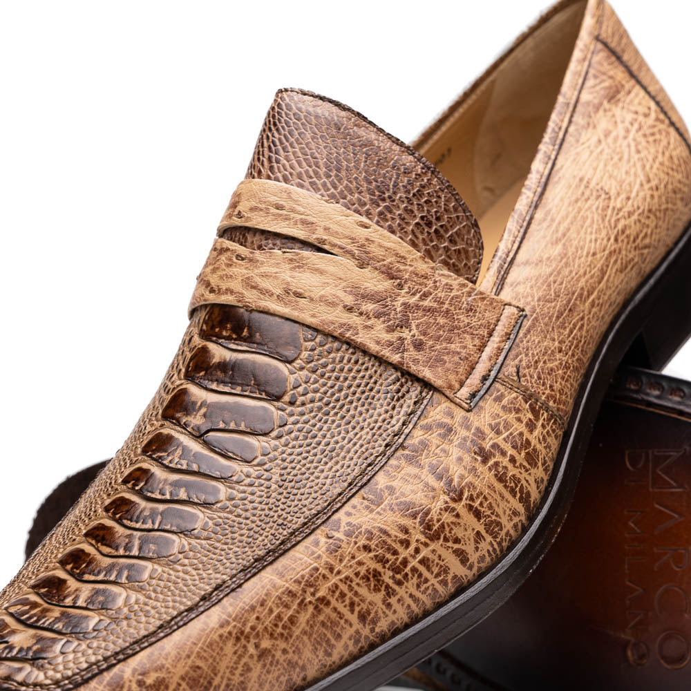 Marco Di Milano Fangio Rust Orix Ostrich Penny Loafer