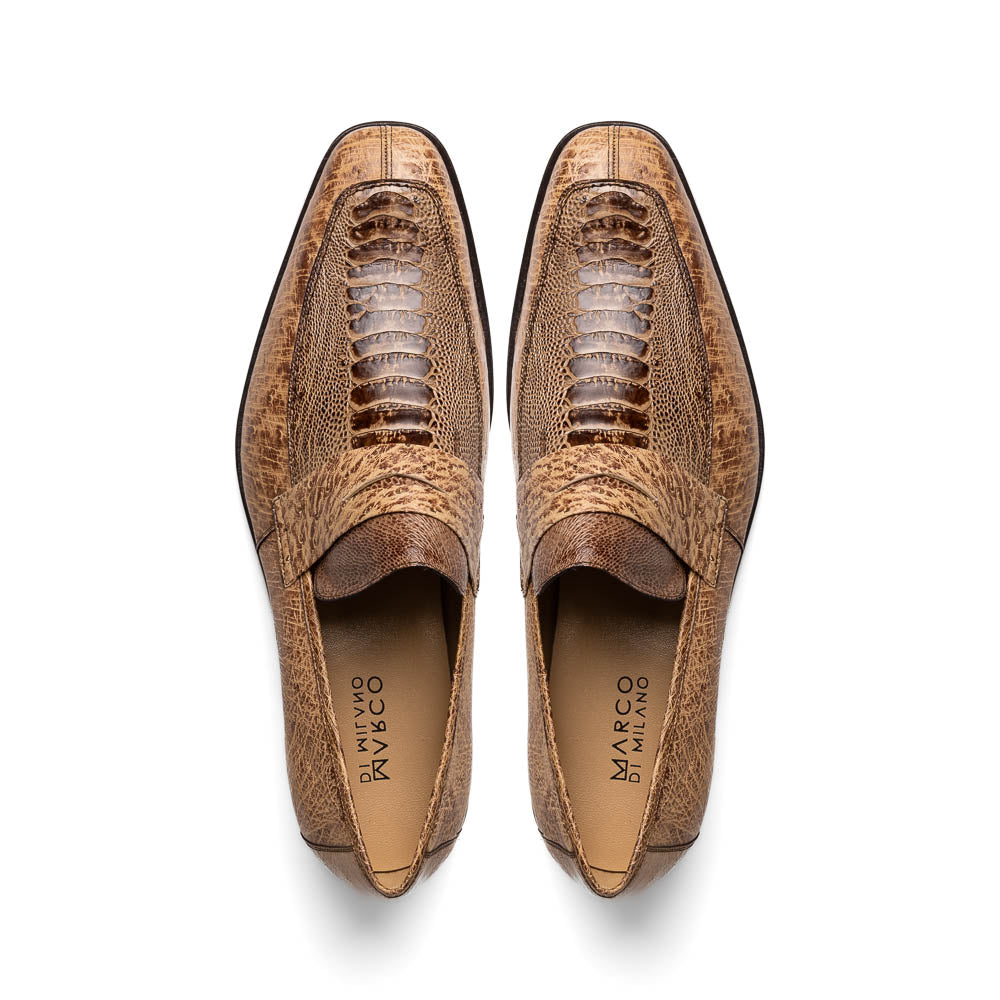 Marco Di Milano Fangio Rust Orix Ostrich Penny Loafer