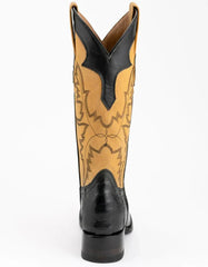 Ferrini Men's Nash Ostrich Leg Round Toe Boots Handcrafted - Black