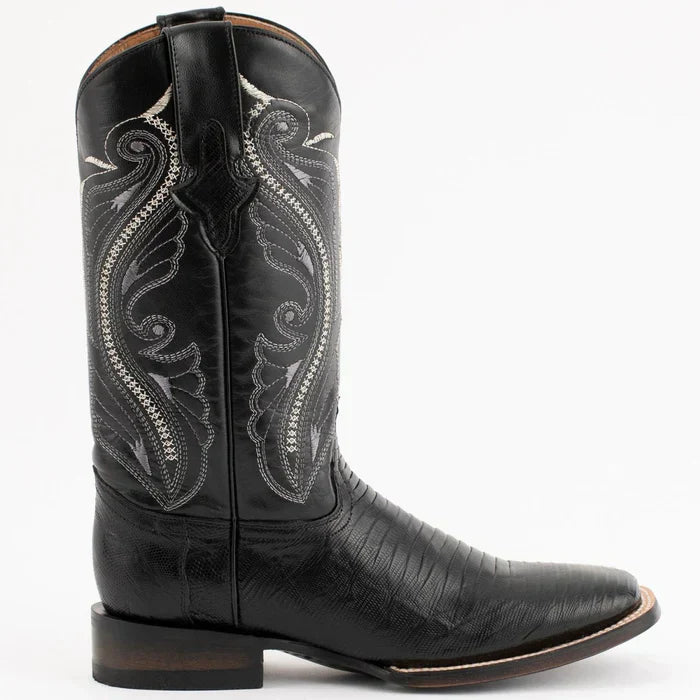 Ferrini Men's Taylor Lizard Square Toe Handcrafted - Black 1119304