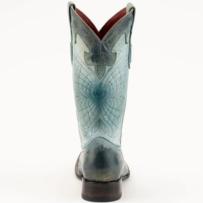 Ferrini Women's Glacier Narrow Square Toe Boots Handcrafted - Teal 8267143