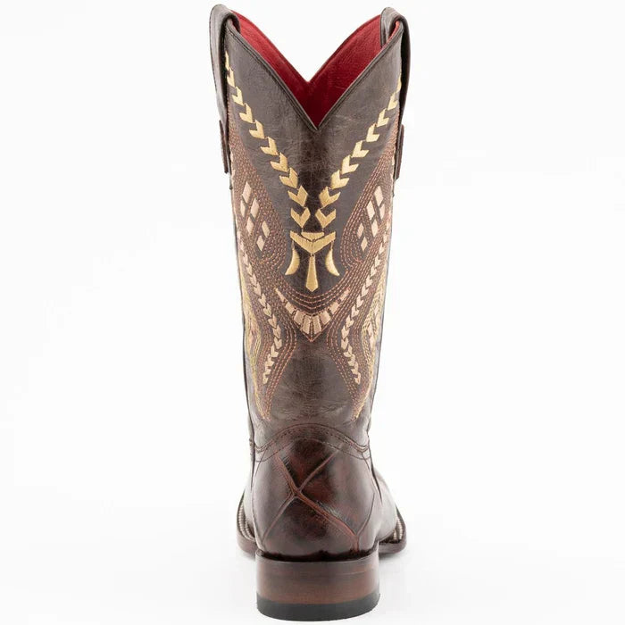 Ferrini Women's Jesse Square Toe Boots Alligator Print - Chocolate 9359309