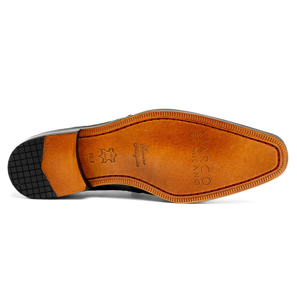 Marco Di Milano Fitipaldi Olive Alligator Derby Shoe