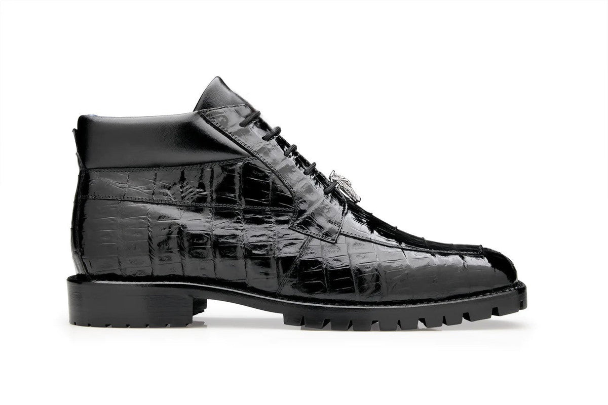 Belvedere Gallardo Black Alligator Luxury Dress Shoe