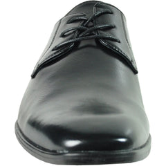 Bravo Mens Pointed Plain Toe Oxford Dress Shoe in Black