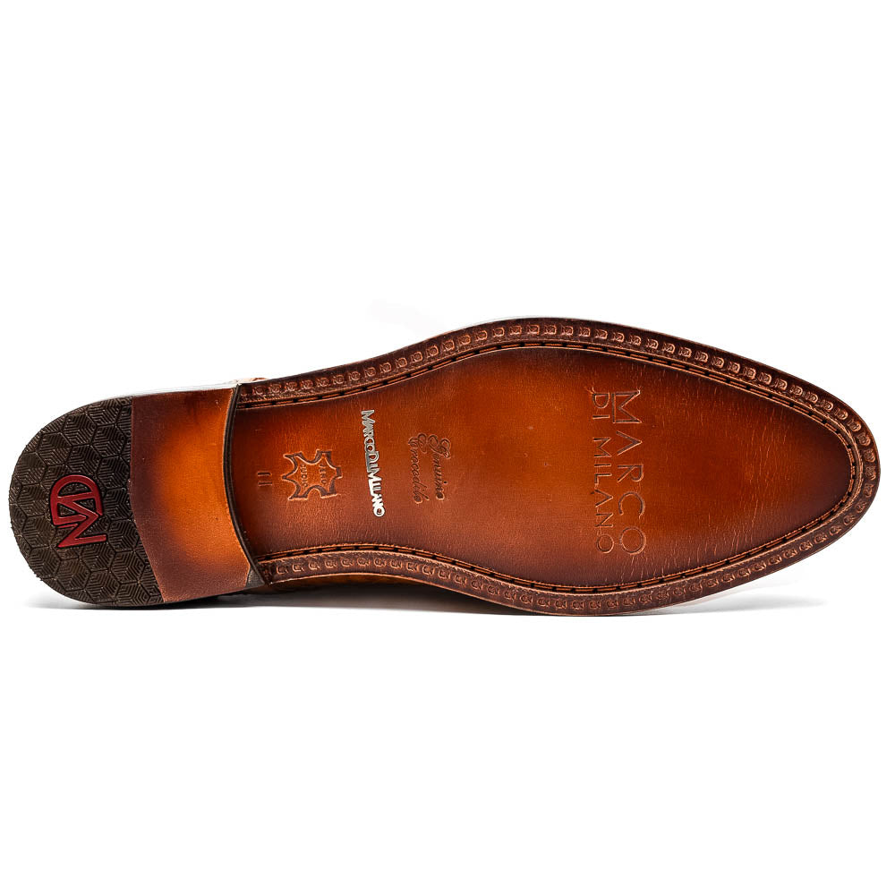 Marco Di Milano John Woven Caiman Crocodile Oxfords Brandy