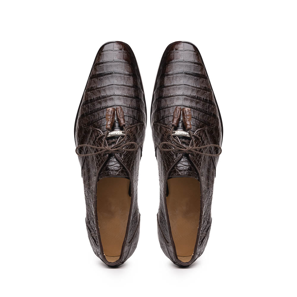 Marco Di Milano Lacio Caiman Crocodile Derby Brown