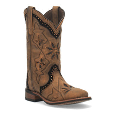 Laredo Women's Bouquet Broad Square Toe Leather Boots - Honey 5844 - Dan Post Boots