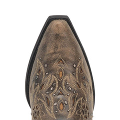 Laredo Women's Vanessa Wide Calf Leather Snip Toe Boots - Brown