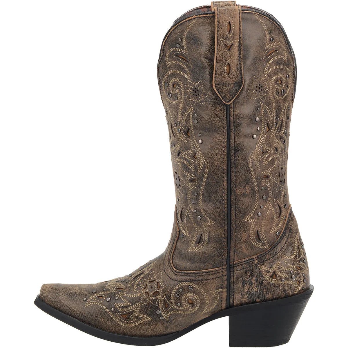 Laredo Women's Vanessa Wide Calf Leather Snip Toe Boots - Brown