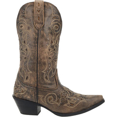 Laredo Women's Vanessa Wide Calf Leather Snip Toe Boots - Brown