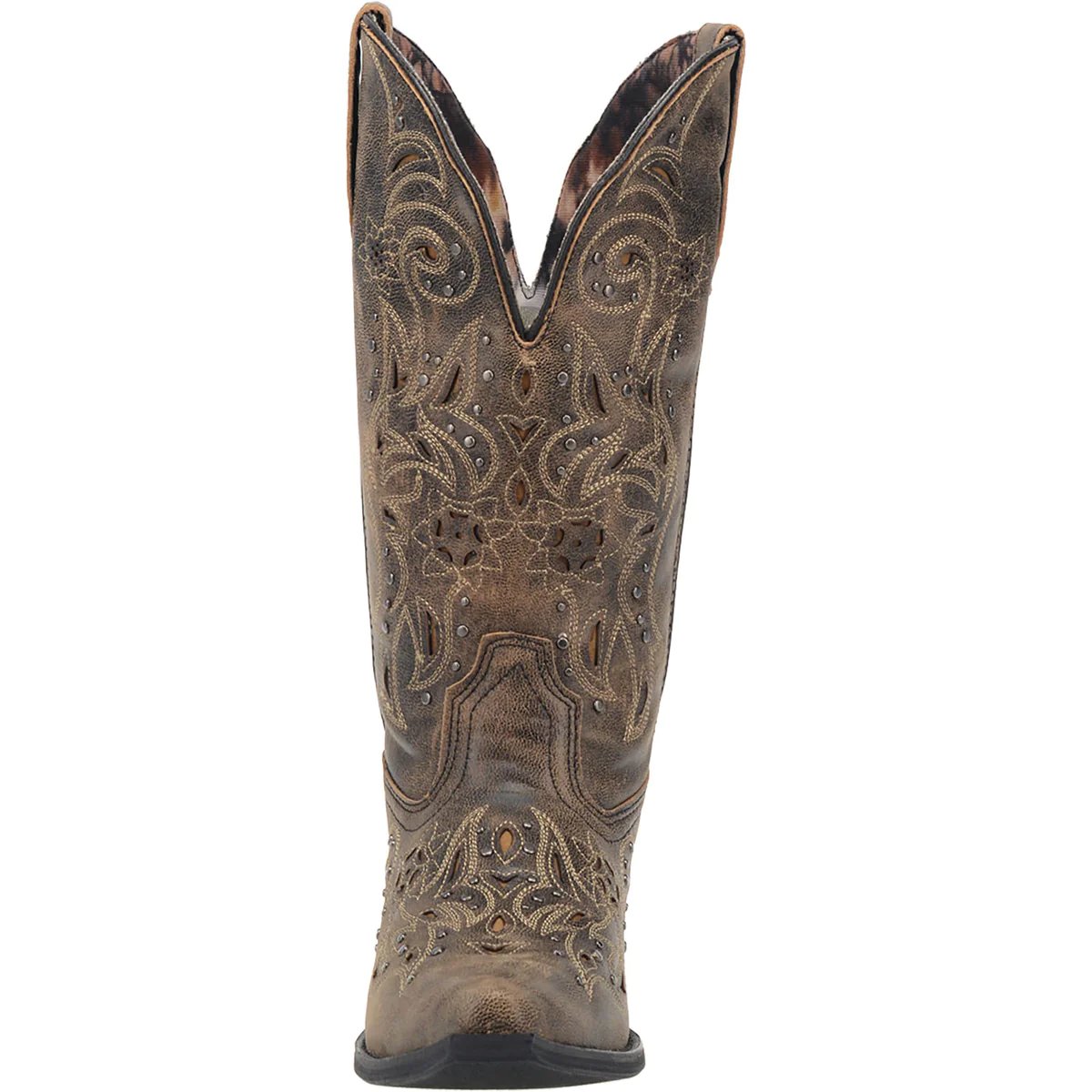 Laredo Women's Vanessa Wide Calf Leather Snip Toe Boots - Brown