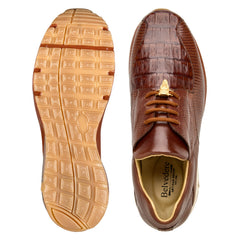 Belvedere Lazaro Peanut Antique Alligator Luxury Shoe