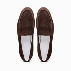 Zelli Livorno Sueded Italian Goatskin Slip-On Loafers in Brown