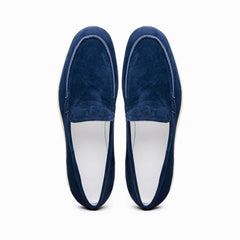 Zelli Livorno Sueded Italian Goatskin Slip-On Loafer in Navy