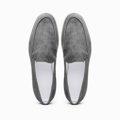 Zelli Livorno Casual Sueded Goatskin Slip-On Loafer in Grey