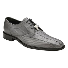 Belvedere Lusso Gray Leather Luxury Shoe