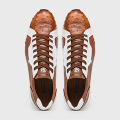 Marco Di Milano Lyon II: Brandy & White Leather Dress Shoe