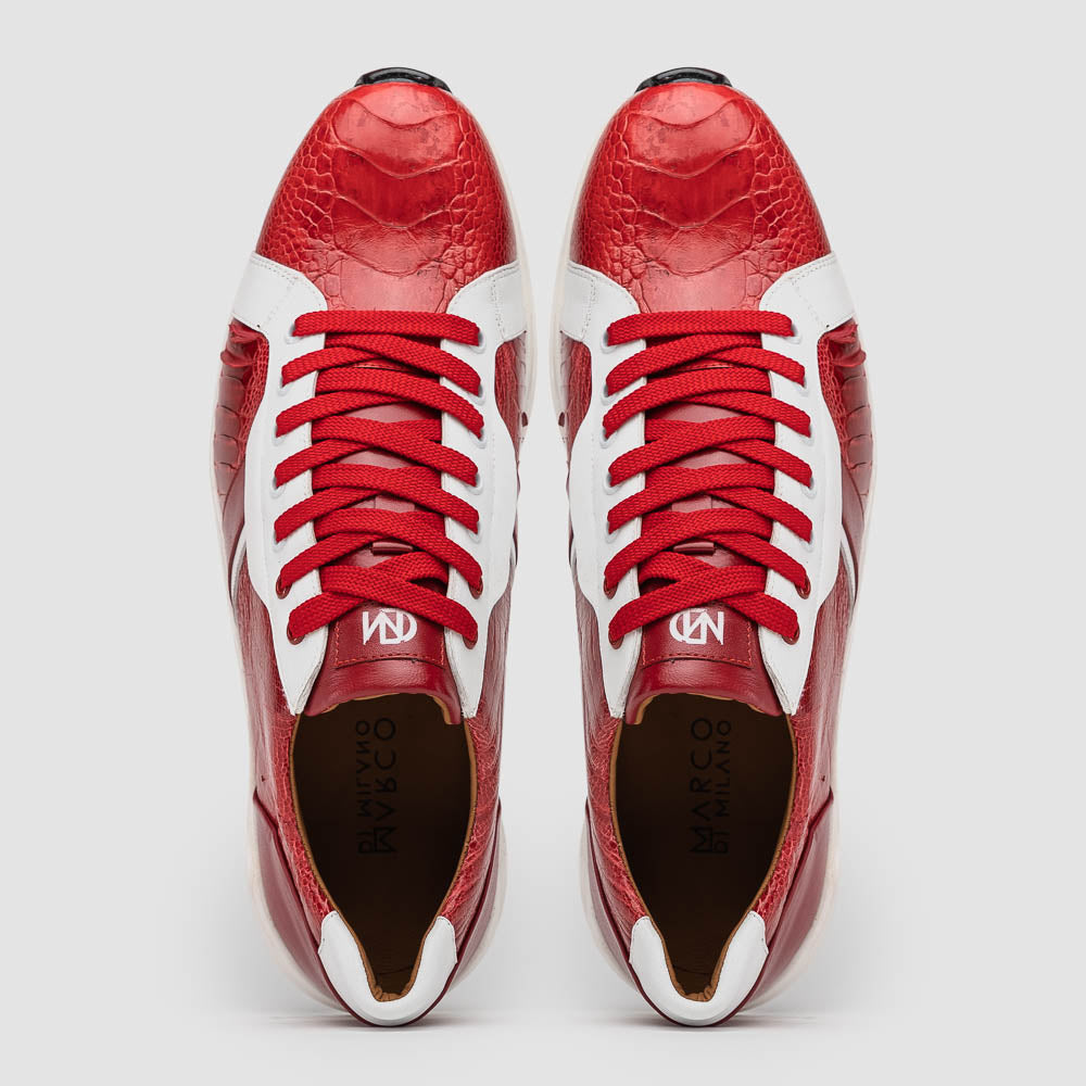 Marco Di Milano Lyon Ostrich Leg & Calfskin Sneakers 