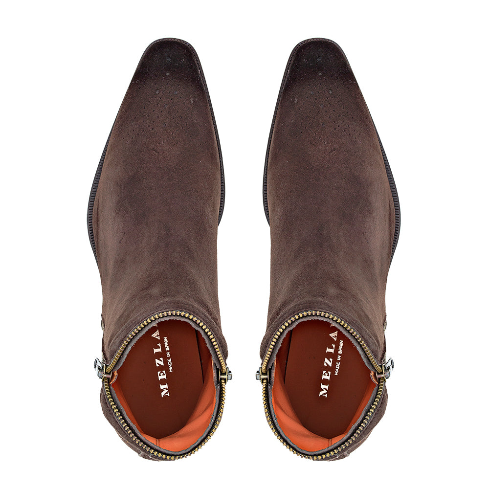Mezlan Moretti Suede Zip Boot - Luxury Ankle Boot