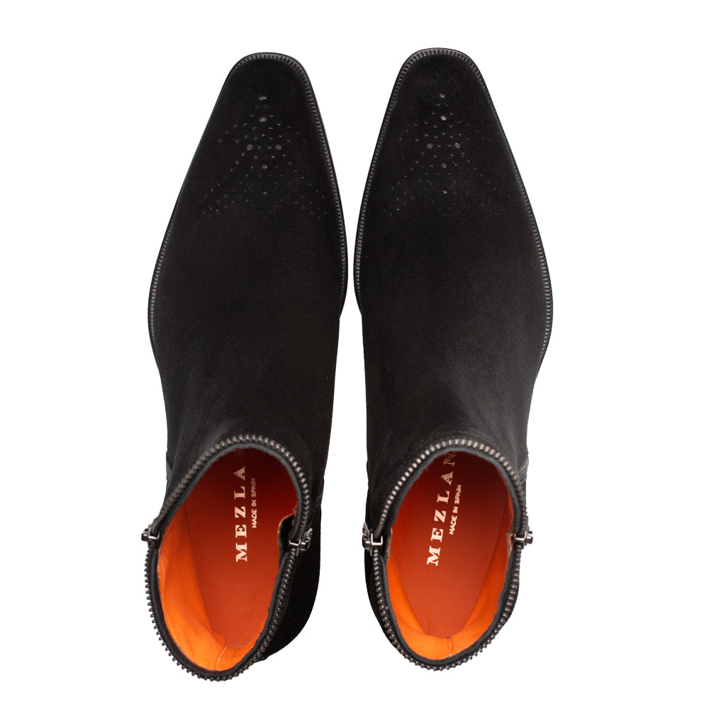 Mezlan Moretti Suede Zip Boot - Luxury Ankle Boot