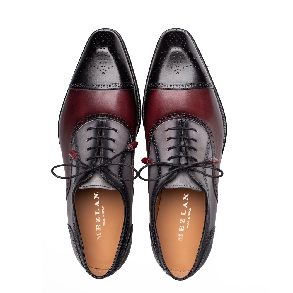 Mezlan Galante Tri-Tone Leather Cap Toe Oxford