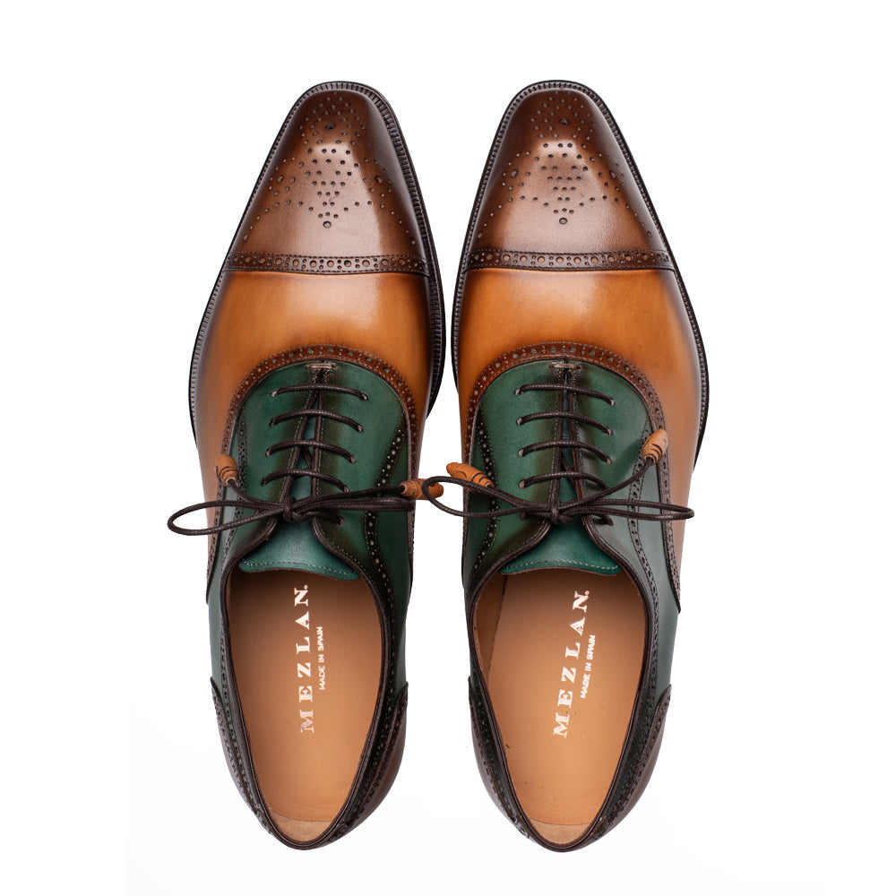 Mezlan Galante Tri-Tone Leather Cap Toe Oxford