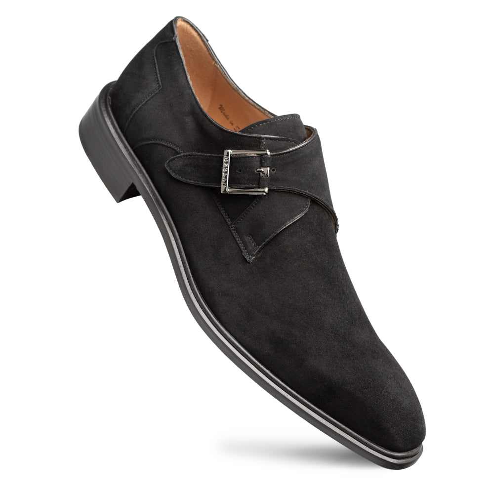 Mezlan Albini Suede Monk Strap - Luxury Italian Loafer
