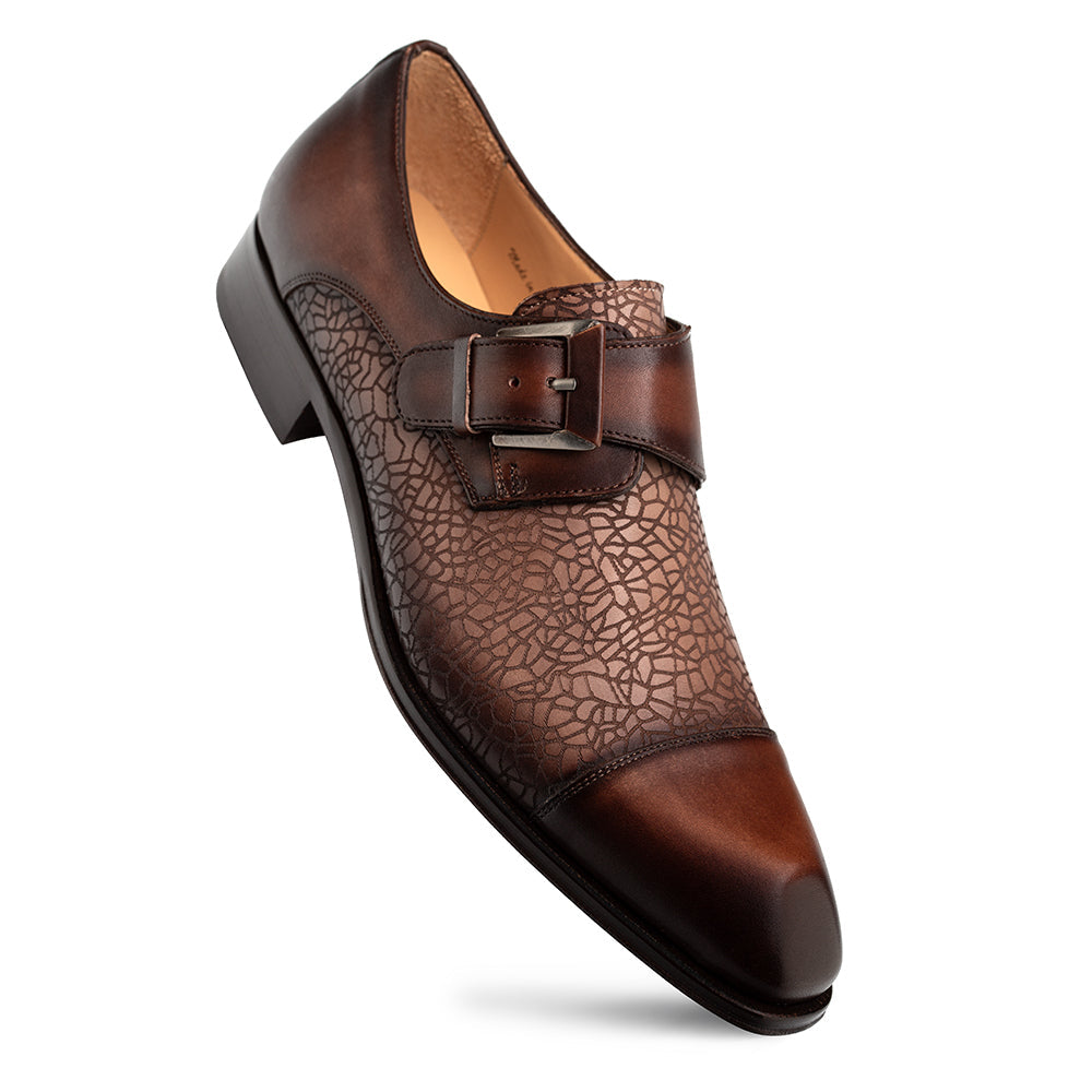 Mezlan Monk Strap - Laser Print Italian Leather Shoe