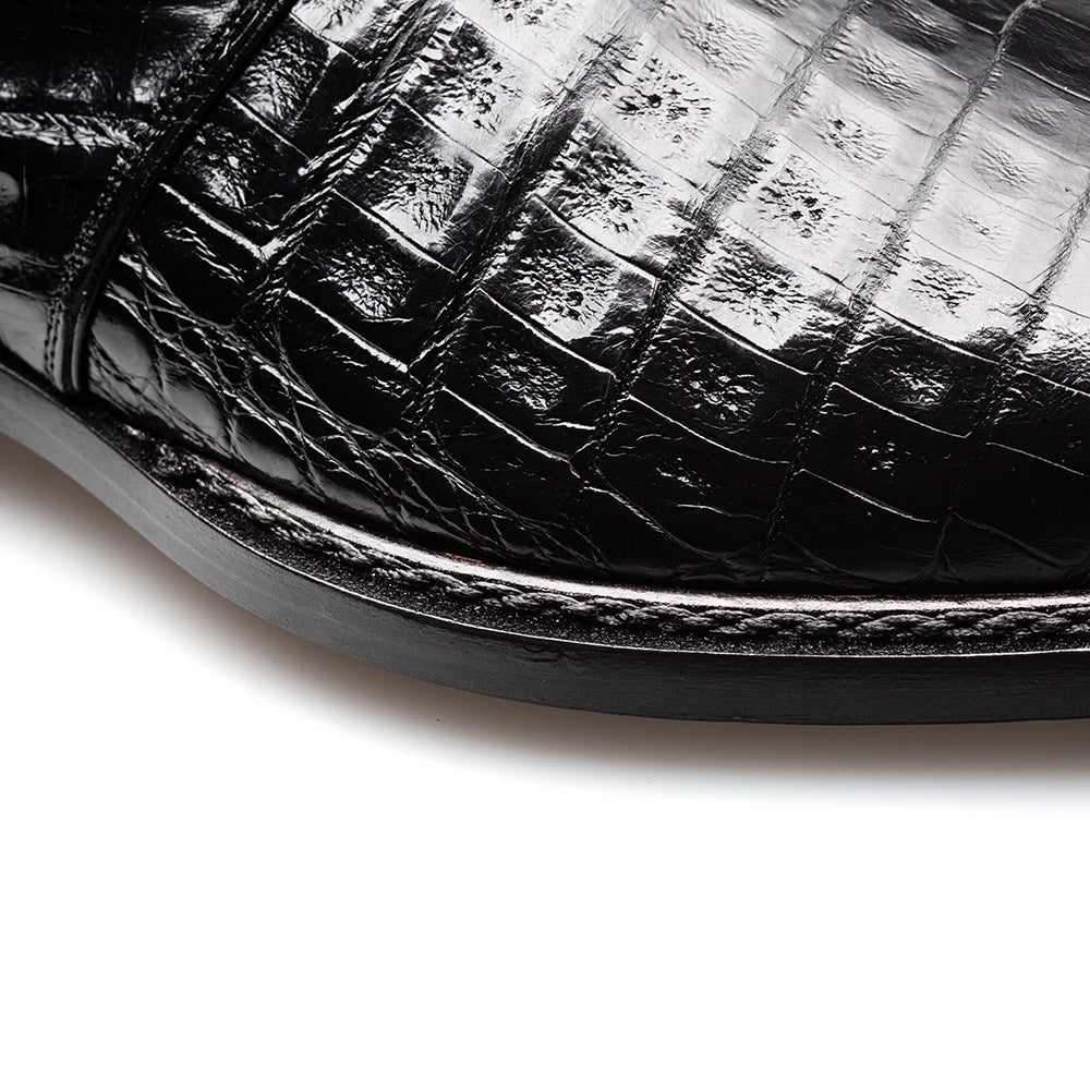 Mezlan Gigolo Crocodile Monk Strap - Luxury Italian Leather Shoe