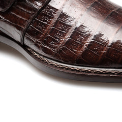 Mezlan Gigolo Crocodile Monk Strap - Luxury Italian Leather Shoe