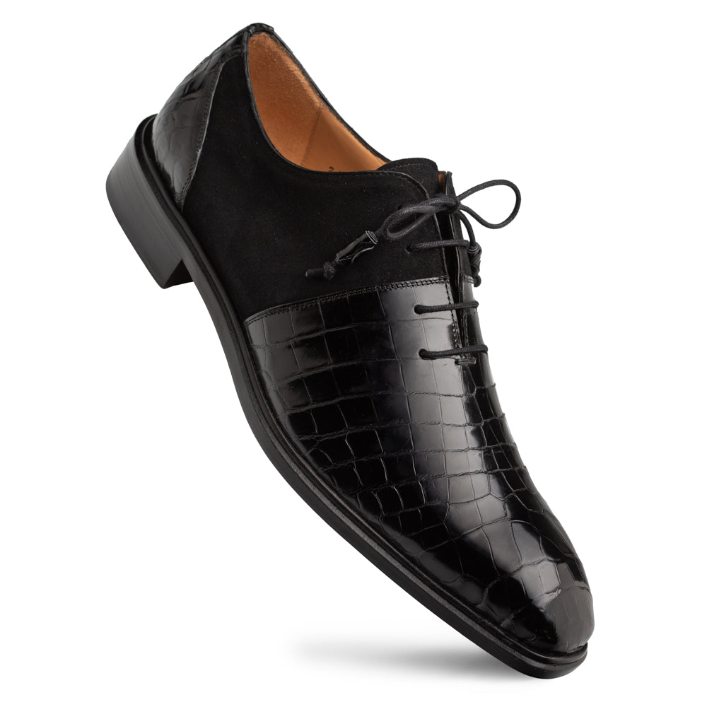 Mezlan Alligator Suede Oxford - Luxury Men's Dress Shoe