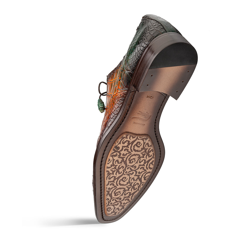 Mezlan Marble Multi-Tone Alligator Oxford Dress Shoe