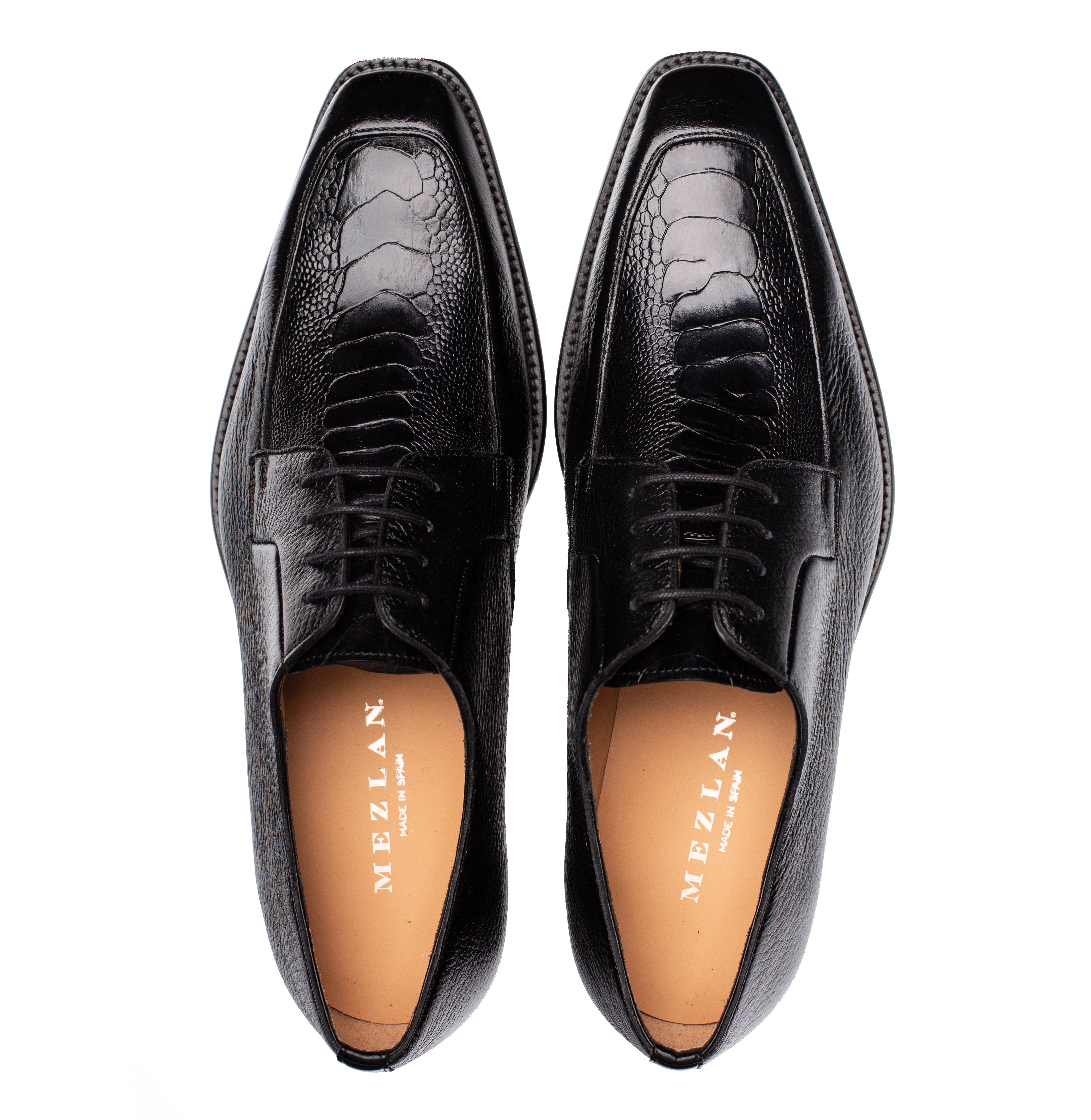 Mezlan Deer & Ostrich Paw Derby - Luxury Leather Shoe