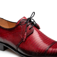 Mezlan Lizard Cap Toe Derby - Luxury Men's Dress Shoe