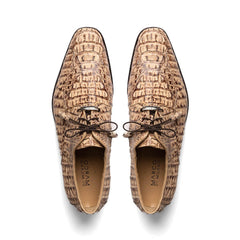Marco Di Milano Mens Rustic Tan Caiman Gator Derby Apricena