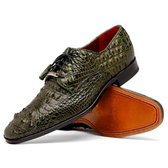 Marco Di Milano Nilo Nile Crocodile Derby Green Shoe