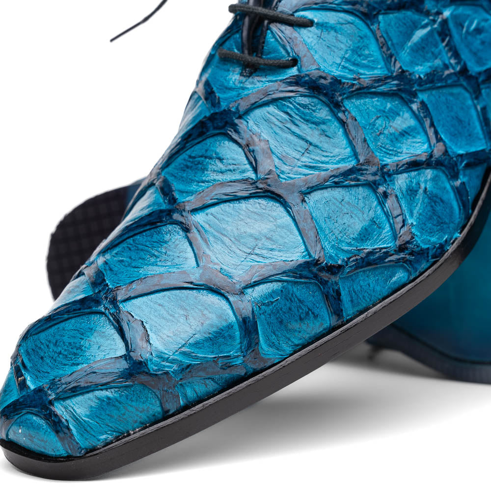 Marco Di Milano Olivieri Caribbean Blue Pirarucu Dress Shoe Oxfords