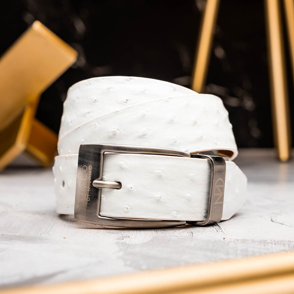 Marco Di Milano Domenico Belt - White Leather Luxury Shoe