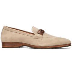 Zelli Pisa Italian Suede Hand-Woven Loafer Stone (16-696-STN)