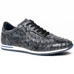 Zelli Rio Genuine Ostrich Quill Sneakers in Faded Black