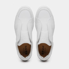 Zelli Spettacolare Pebble Grain Slip On Sneakers White (65-225-WHT)