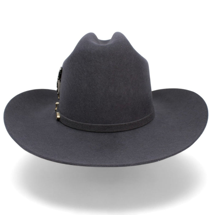 Texana Carin Leon Oficial Gris Oxford con Pluma de Plata