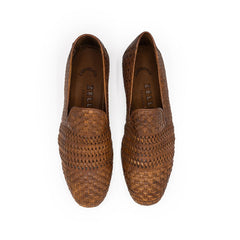 Zelli Tess Handwoven Calfskin Loafers in Brown | Bologna Construction